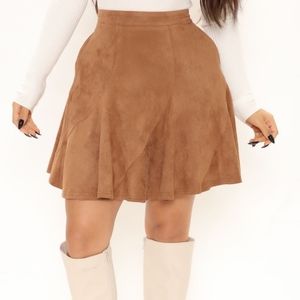 ⭐️Faux Suede Flare Skirt